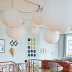 Pendant Lamp | Washi Paper Shade & Metal Fixture | Adjustable Cord