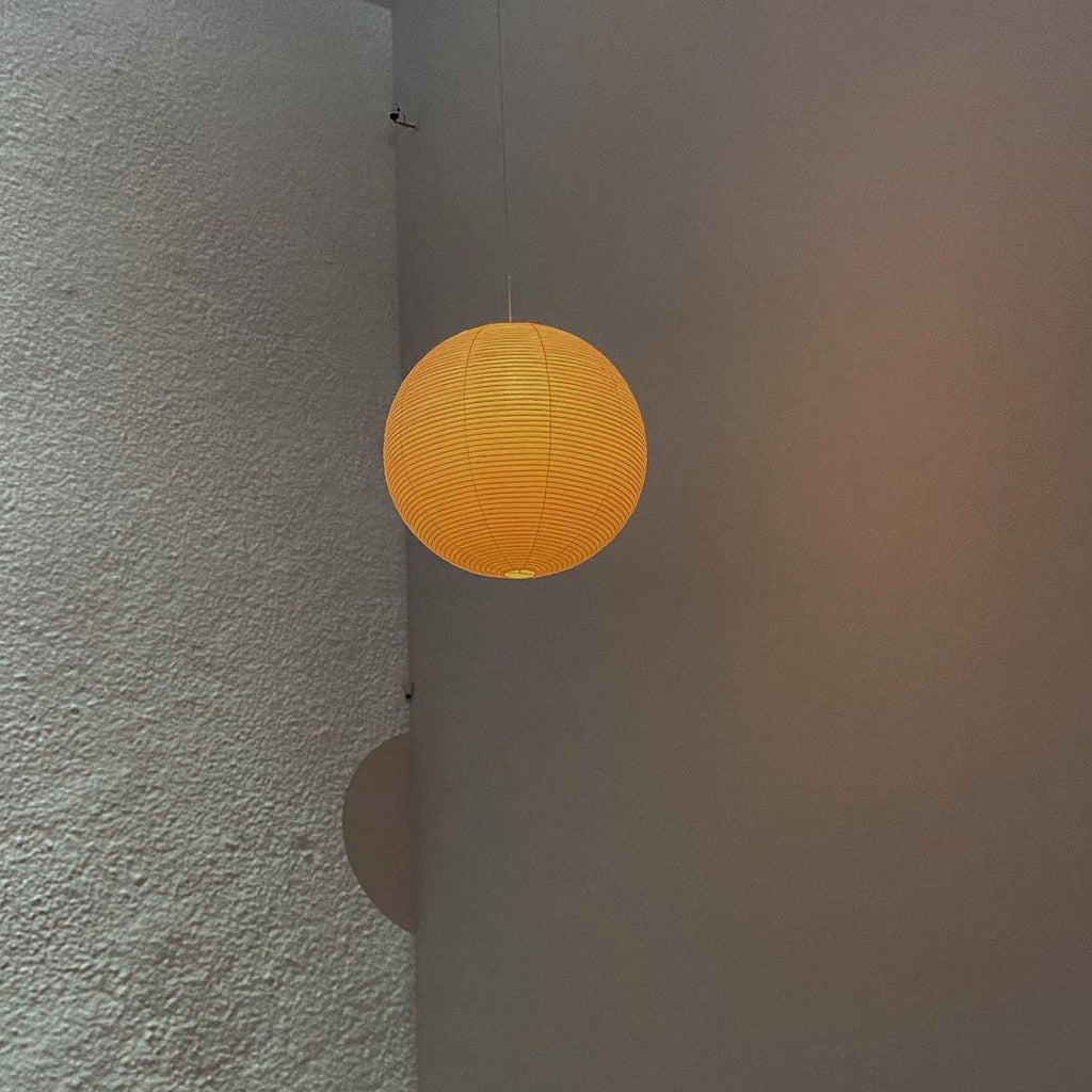 Pendant Lamp | Washi Paper Shade & Metal Fixture | Adjustable Cord