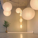 Pendant Lamp | Washi Paper Shade & Metal Fixture | Adjustable Cord