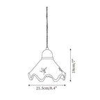 Pendant Lamp | Wavy Ceramic Shade & Metal Accents | 150 cm Adjustable Cord
