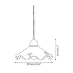 Pendant Lamp | Wavy Ceramic Shade & Metal Accents | 150 cm Adjustable Cord