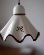 Pendant Lamp | Wavy Ceramic Shade & Metal Accents | 150 cm Adjustable Cord