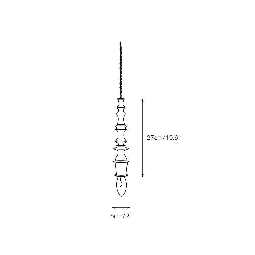 Pendant Lamp | Wood Body & E26/E27 Bulb Holder | 150 cm Cable