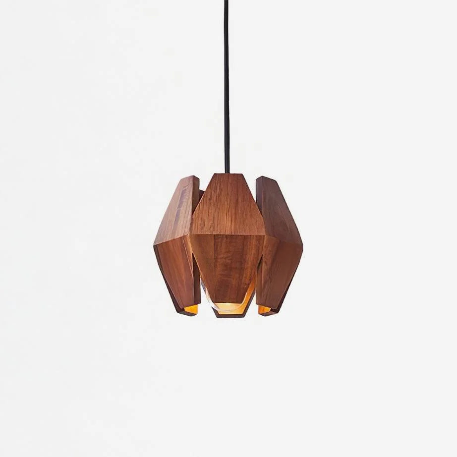 Pendant Lamp | Wood Shade & Metal | Dimmer-Compatible