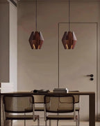 Pendant Lamp | Wood Shade & Metal | Dimmer-Compatible