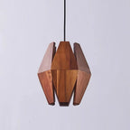 Pendant Lamp | Wood Shade & Metal | Dimmer-Compatible