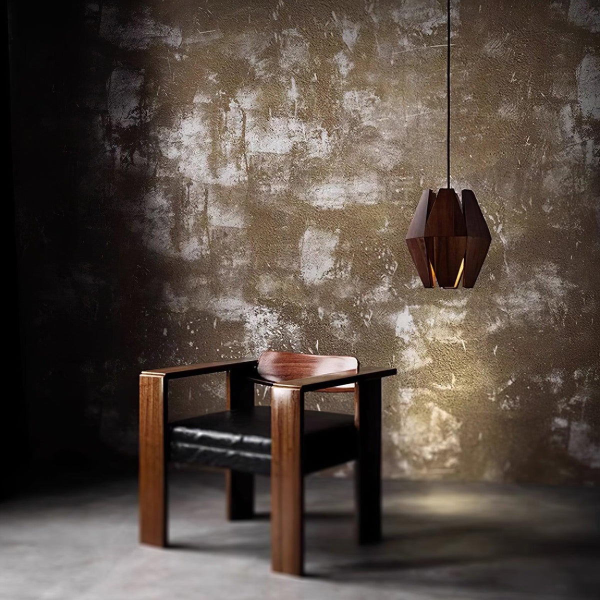 Pendant Lamp | Wood Shade & Metal | Dimmer-Compatible