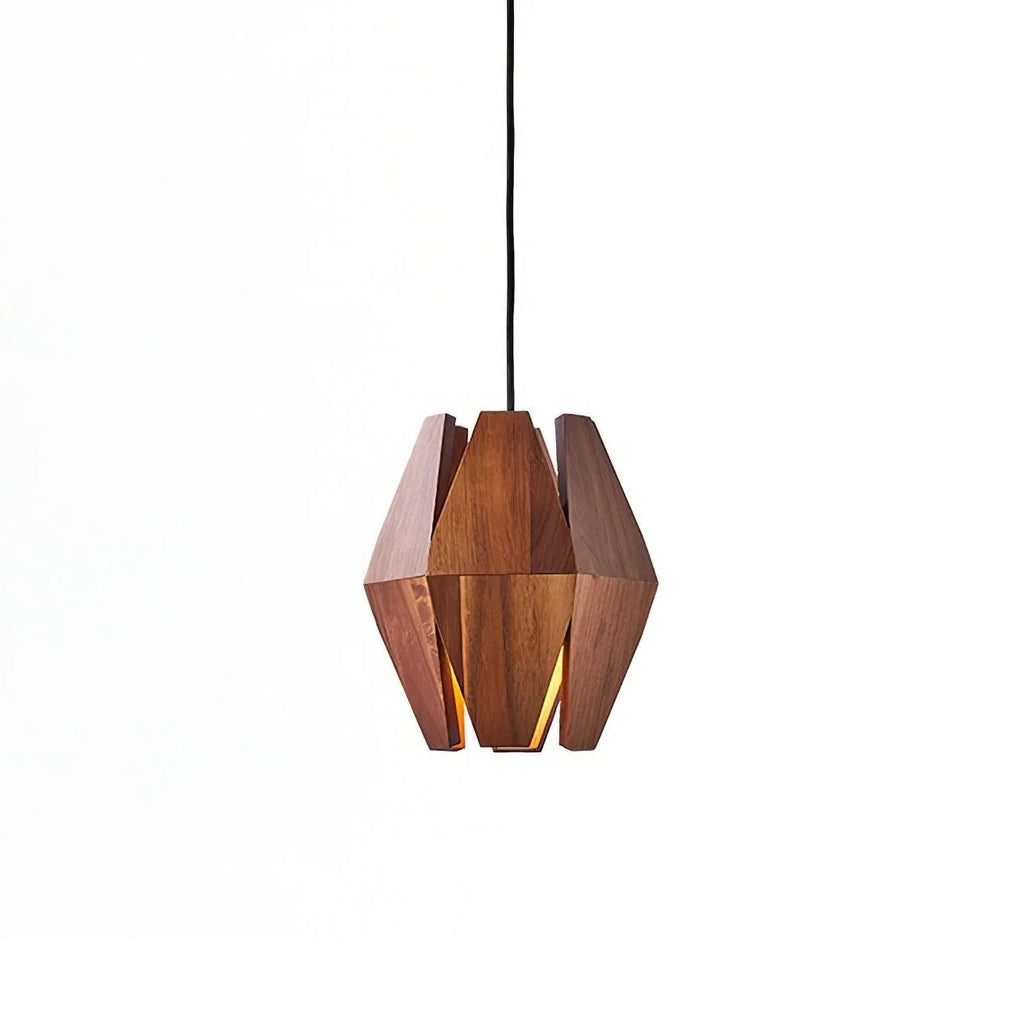 Pendant Lamp | Wood Shade & Metal | Dimmer-Compatible