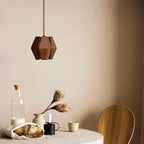 Pendant Lamp | Wood Shade & Metal | Dimmer-Compatible