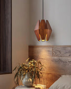 Pendant Lamp | Wood Shade & Metal | Dimmer-Compatible