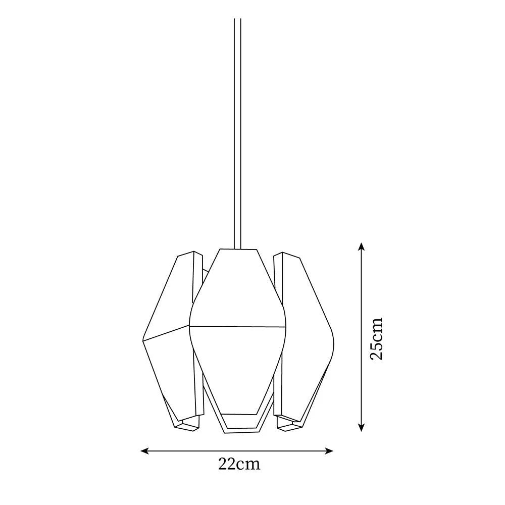 Pendant Lamp | Wood Shade & Metal | Dimmer-Compatible
