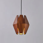 Pendant Lamp | Wood Shade & Metal | Dimmer-Compatible