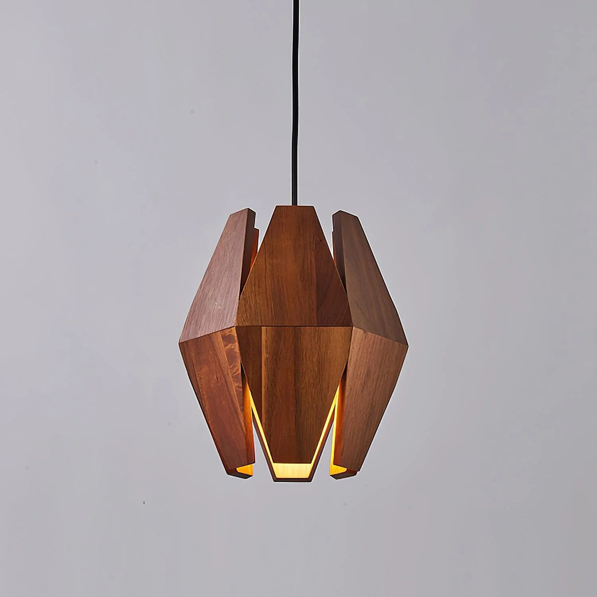 Pendant Lamp | Wood Shade & Metal | Dimmer-Compatible