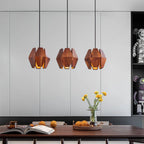 Pendant Lamp | Wood Shade & Metal | Dimmer-Compatible