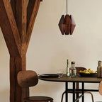 Pendant Lamp | Wood Shade & Metal | Dimmer-Compatible