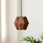 Pendant Lamp | Wood Shade & Metal | Dimmer-Compatible