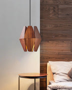 Pendant Lamp | Wood Shade & Metal | Dimmer-Compatible