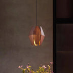 Pendant Lamp | Wood Shade & Metal | Dimmer-Compatible