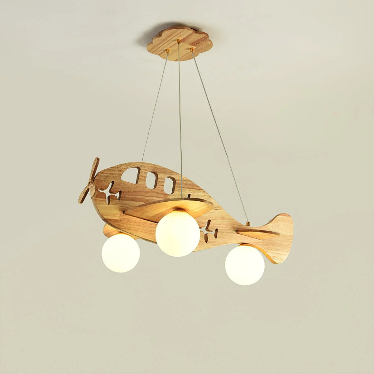 Pendant Lamp | Wood & White Glass G9-Compatible | Adjustable Suspension Cable