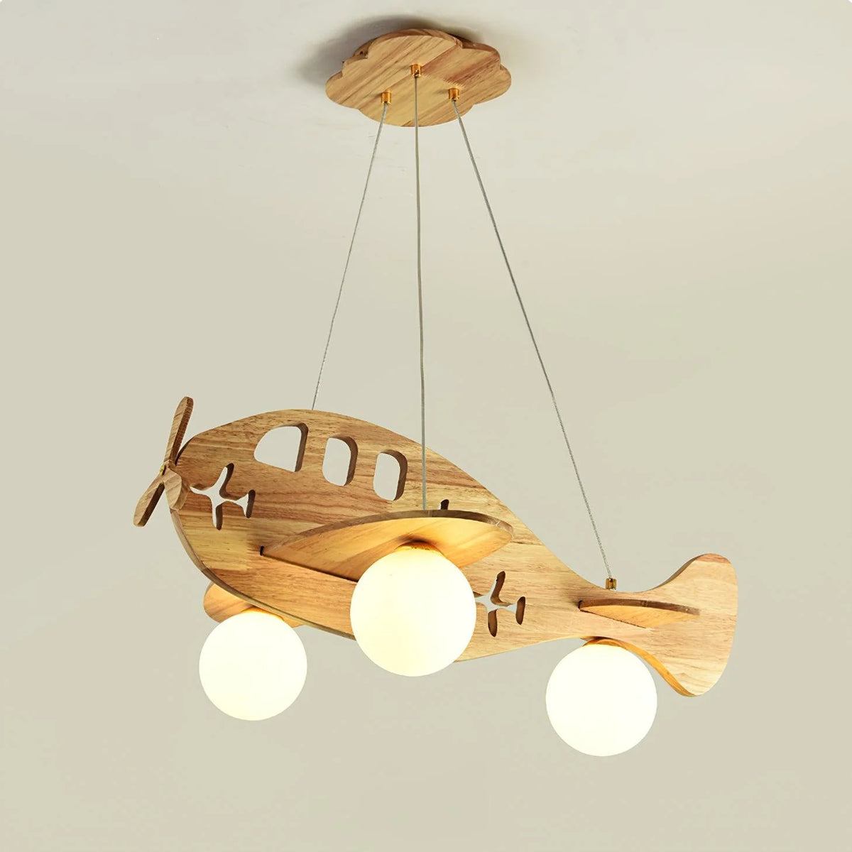 Pendant Lamp | Wood & White Glass G9-Compatible | Adjustable Suspension Cable