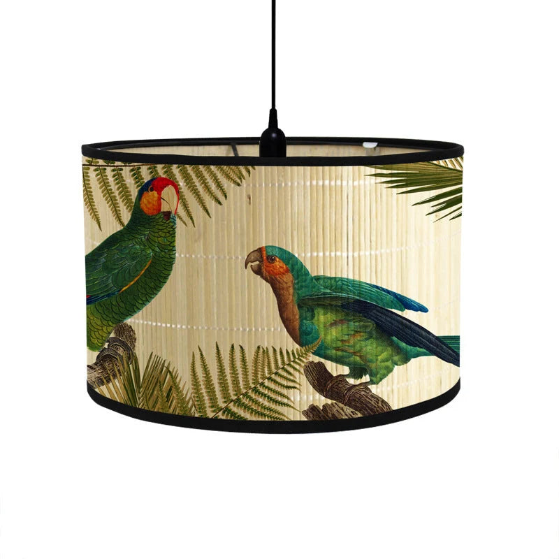 Pendant Lampshade | Tropical Printed Fabric & E27 Compatible | 30 cm