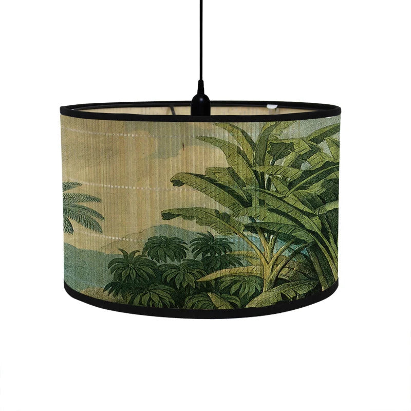 Pendant Lampshade | Tropical Printed Fabric & E27 Compatible | 30 cm