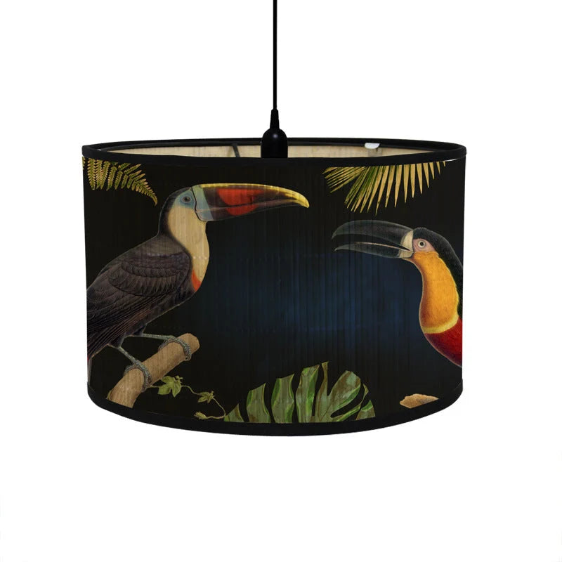 Pendant Lampshade | Tropical Printed Fabric & E27 Compatible | 30 cm