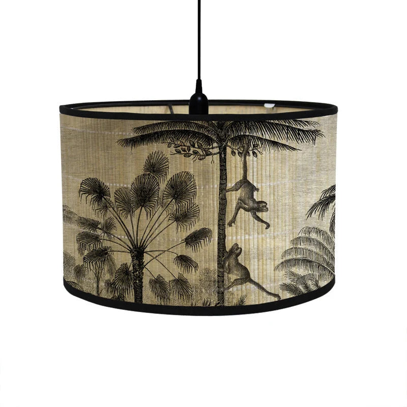 Pendant Lampshade | Tropical Printed Fabric & E27 Compatible | 30 cm