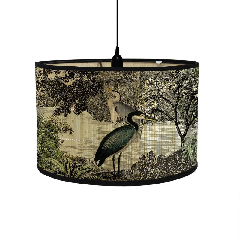 Pendant Lampshade | Tropical Printed Fabric & E27 Compatible | 30 cm