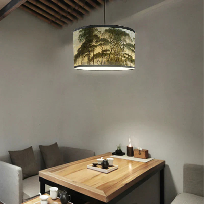 Pendant Lampshade | Tropical Printed Fabric & E27 Compatible | 30 cm