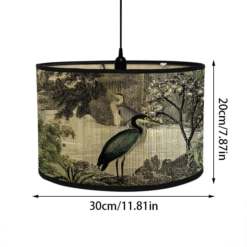 Pendant Lampshade | Tropical Printed Fabric & E27 Compatible | 30 cm