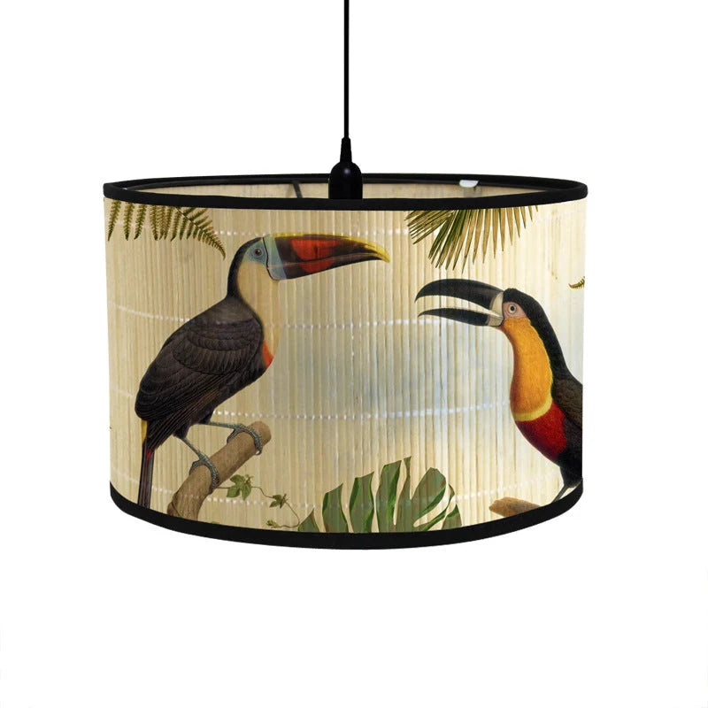 Pendant Lampshade | Tropical Printed Fabric & E27 Compatible | 30 cm