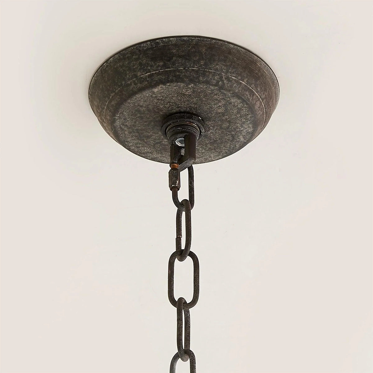 Pendant Lantern | Vintage Rustic Metal Body & Wood Shade | 4-Head