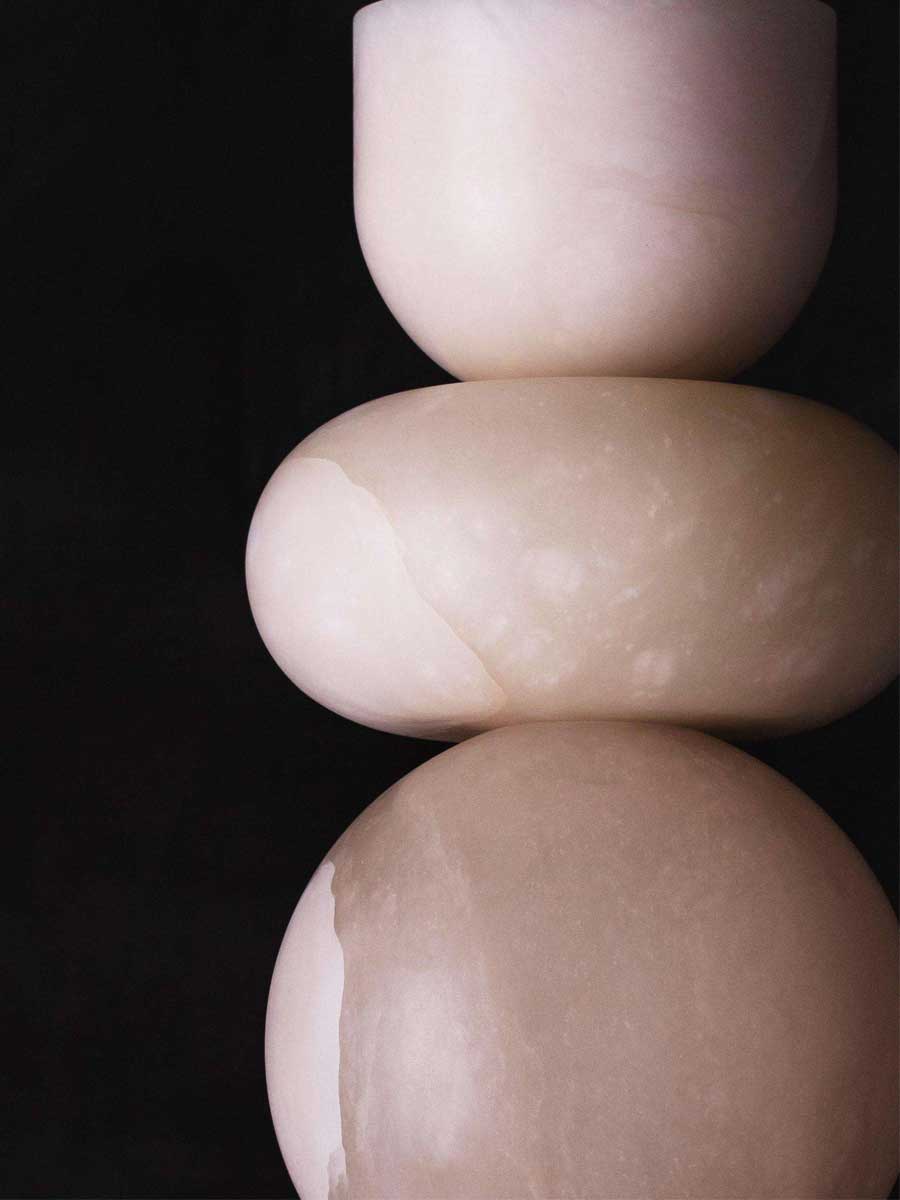 Pendant Light | Alabaster Shade & Brass Body | 3 Sizes