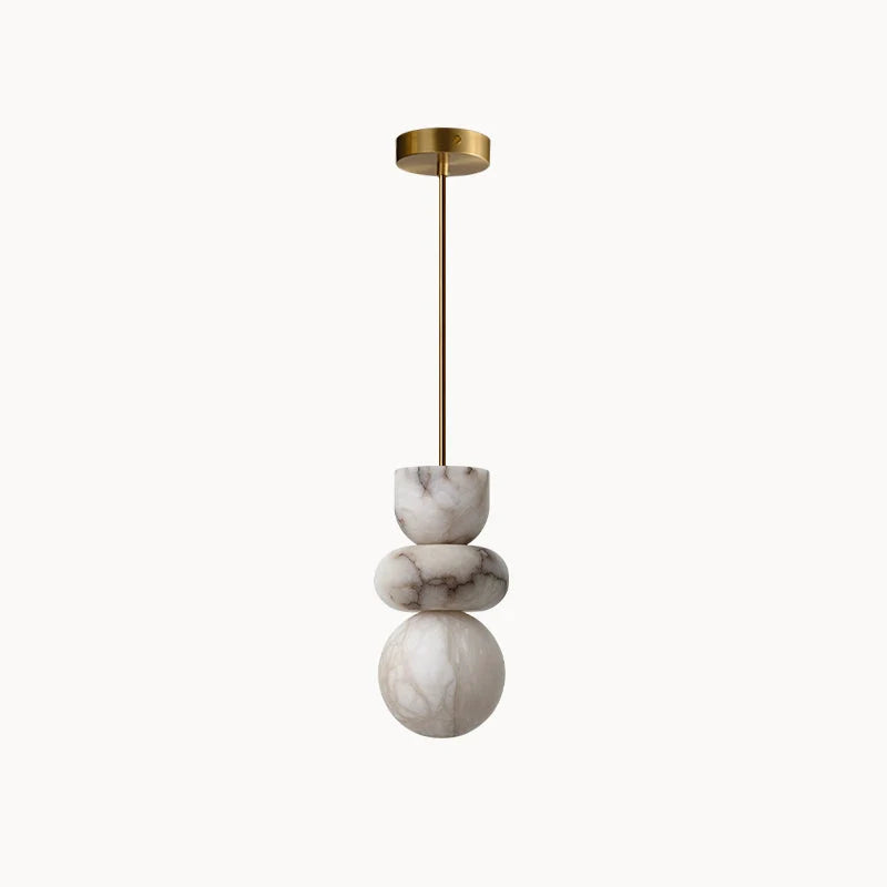 Pendant Light | Alabaster Shade & Brass Body | 3 Sizes