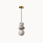 Pendant Light | Alabaster Shade & Brass Body | 3 Sizes