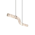 Pendant Light | Alabaster Shade & Brass Body & Integrated LED