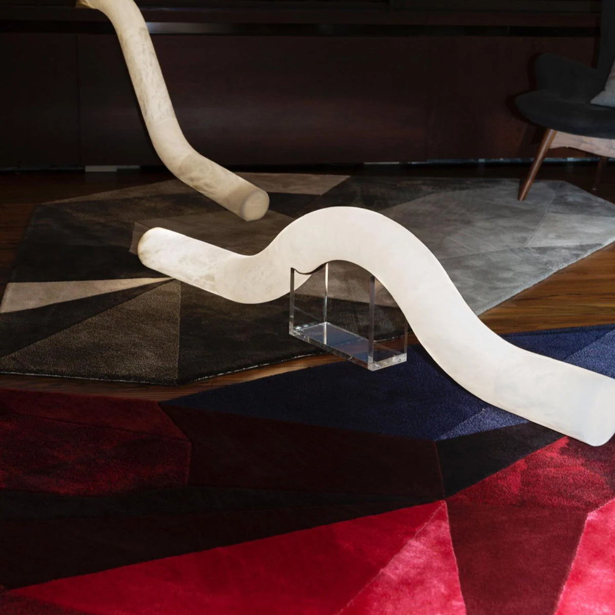 Pendant Light | Alabaster Shade & Brass Body & Integrated LED