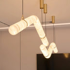 Pendant Light | Alabaster Shade & Brass Body & Integrated LED