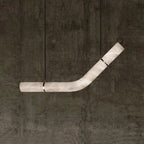 Pendant Light | Alabaster Shade & Brass Body & Integrated LED