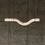 Pendant Light | Alabaster Shade & Brass Body & Integrated LED