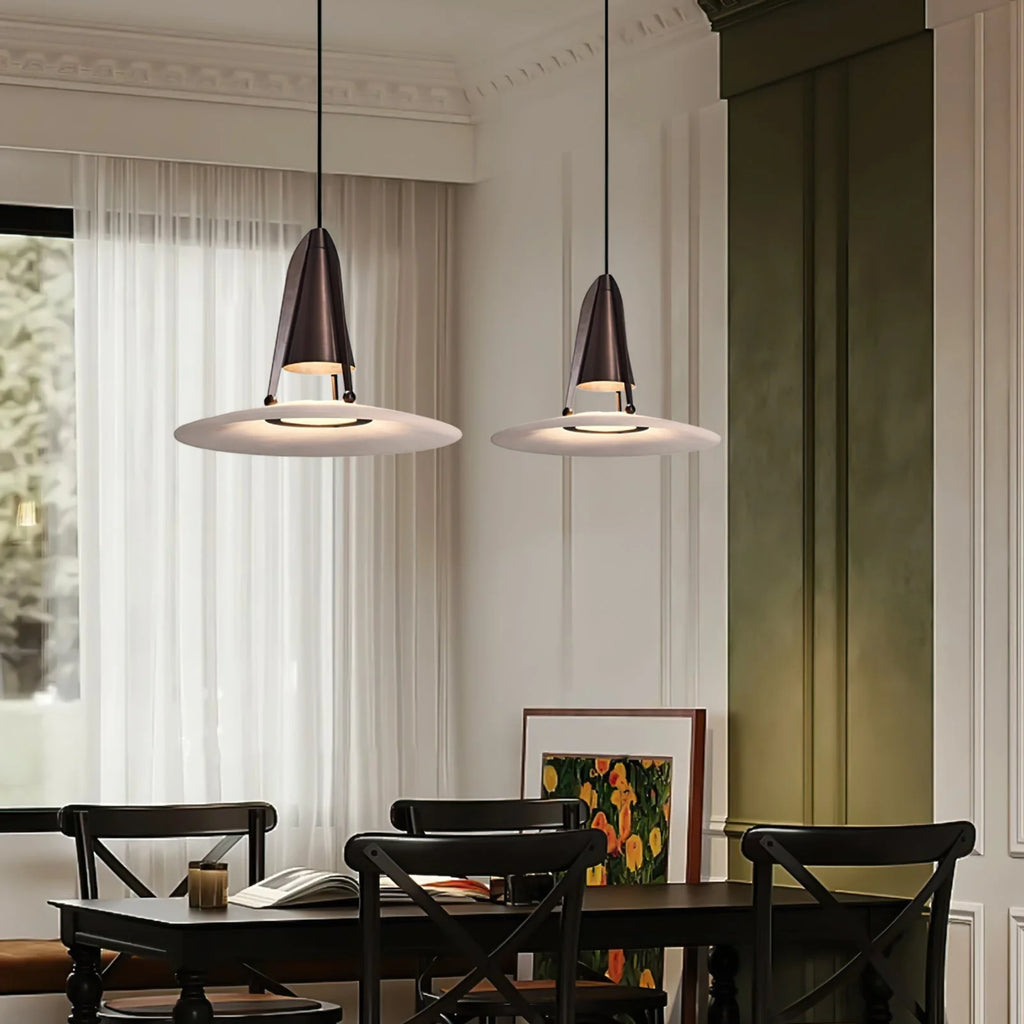Pendant Light | Alabaster Shade & Metal Frame | 35 cm Diameter