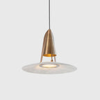 Pendant Light | Alabaster Shade & Metal Frame | 35 cm Diameter