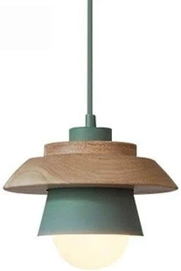Pendant Light | Aluminum Body & Wood Accent | E26/E27 Socket