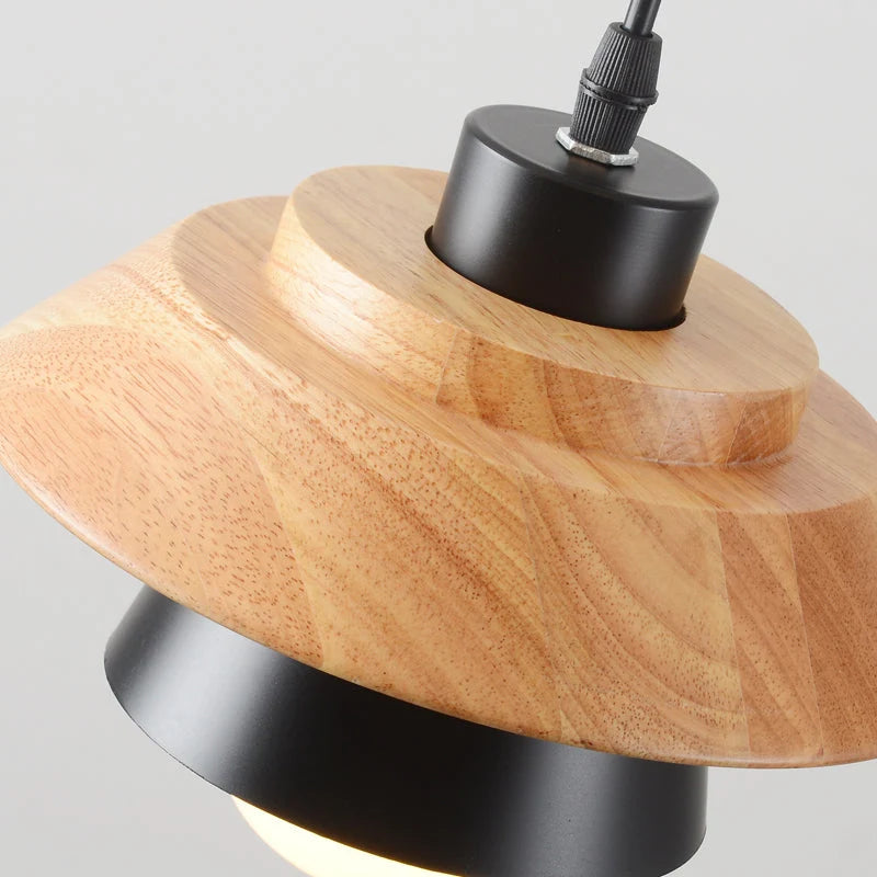 Pendant Light | Aluminum Body & Wood Accent | E26/E27 Socket