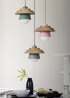Pendant Light | Aluminum Body & Wood Accent | E26/E27 Socket