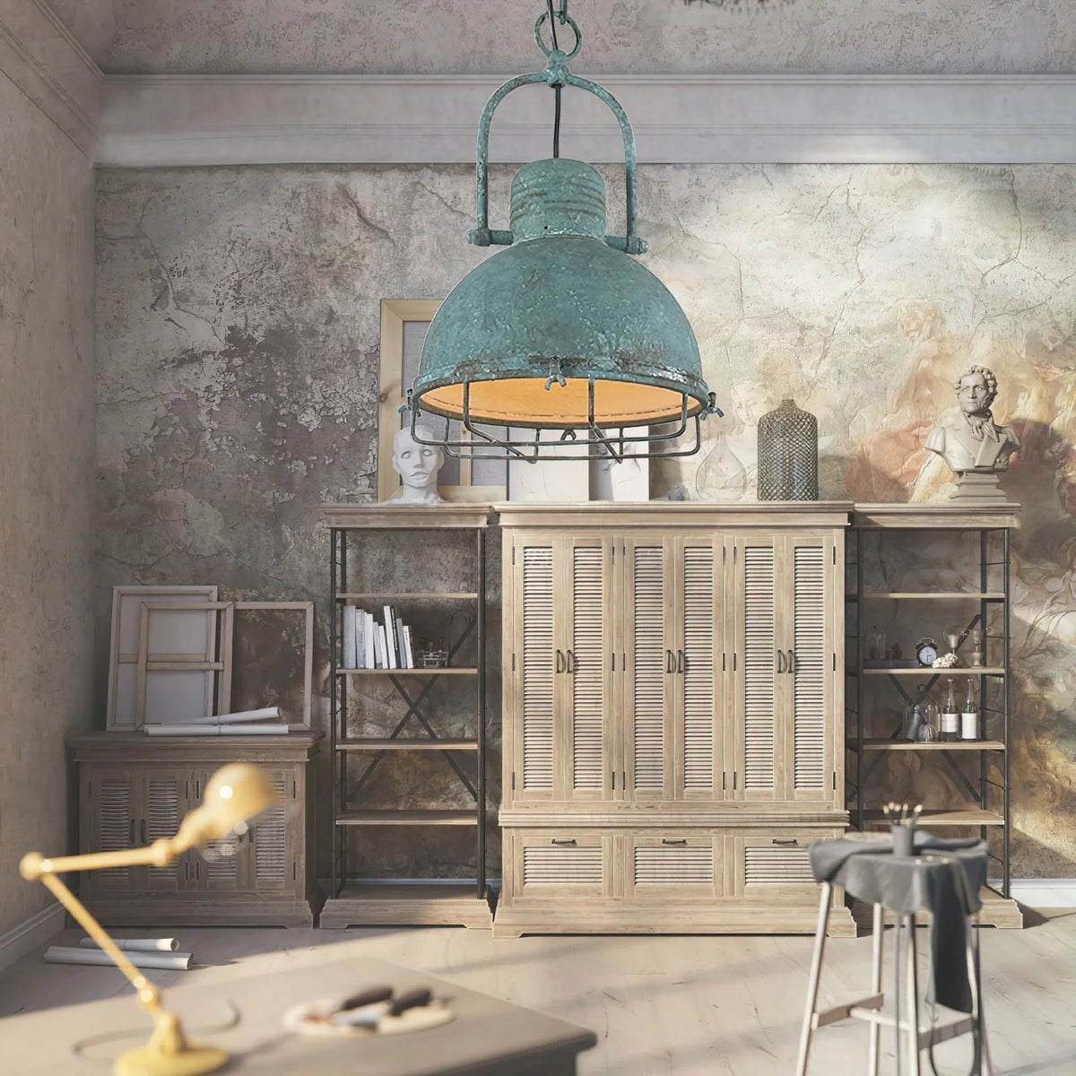 Pendant Light | Antique Green Iron Body & E26/E27 Socket