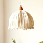 Pendant Light | Beige Fabric Shade & LED Bulb | E27 Base