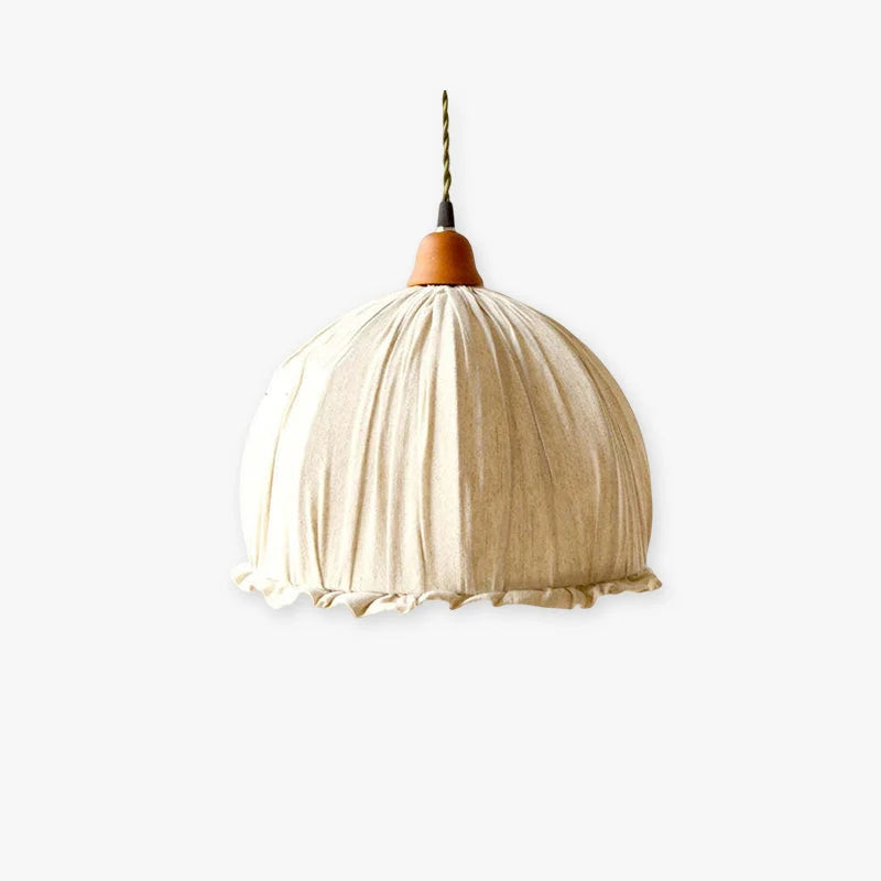 Pendant Light | Beige Fabric Shade & LED Included