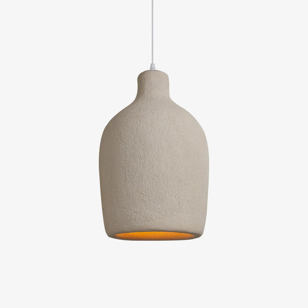 Pendant Light | Beige Shade, Metal Frame & Adjustable Suspension